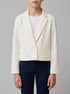 Benetton Creamy White Girls Elegant Cropped Blazer SKU: 2U7FCW00O_074 Image 00