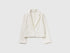 Benetton Creamy White Girls Elegant Cropped Blazer SKU: 2U7FCW00O_074 Image 01
