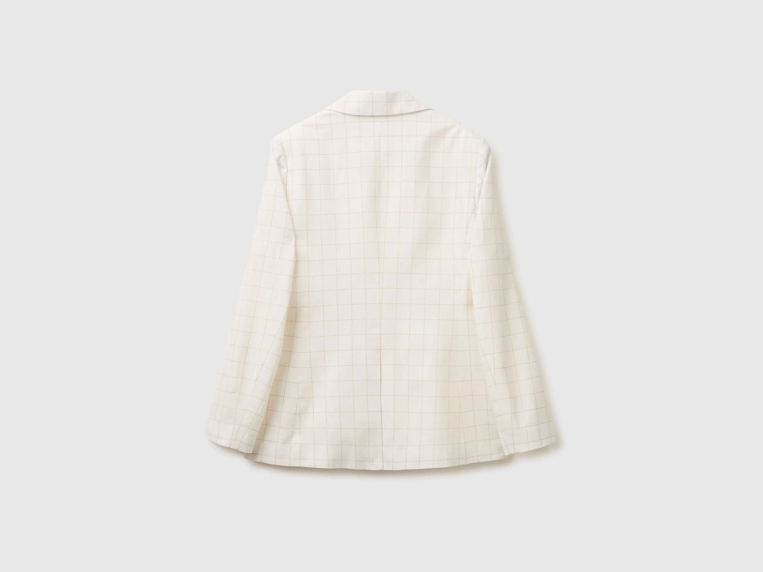 Benetton Creamy White Women Checked Blazer SKU: 2V6GDW03O_901 Image 02