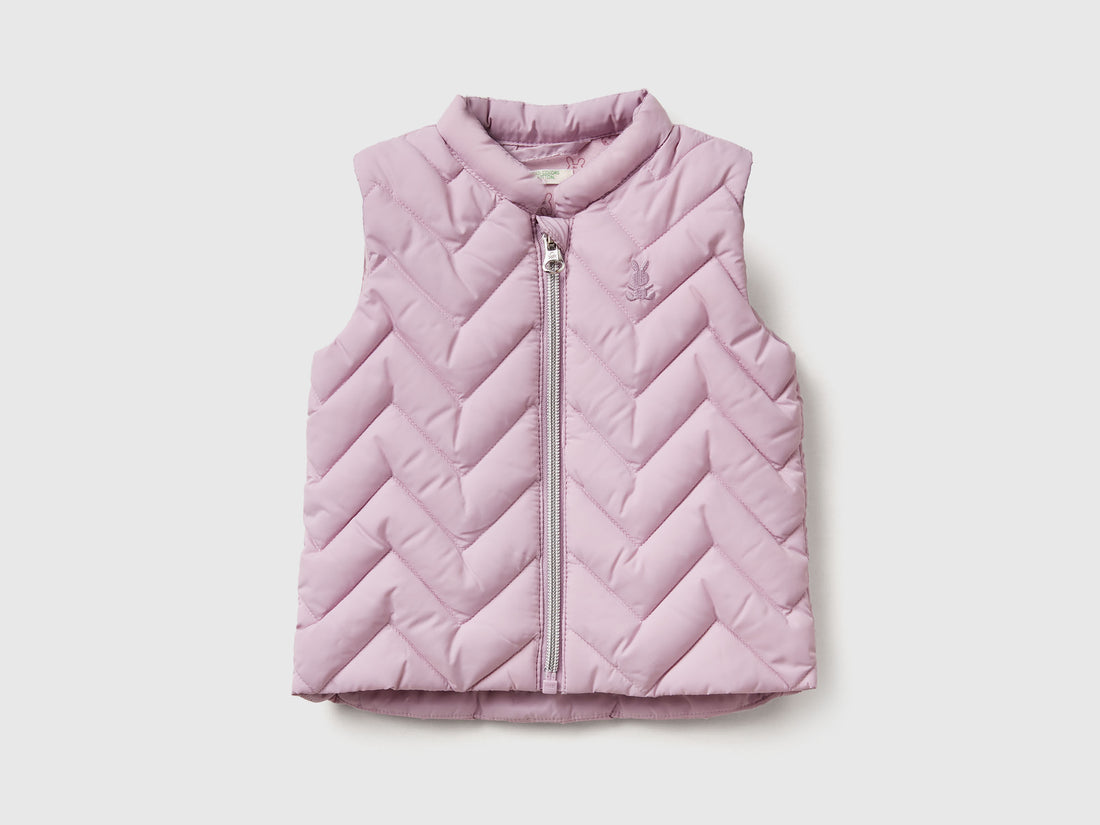 Benetton_Lavender_Padded Vest in Technical Fabric_2WU0AJ005_0W1_01