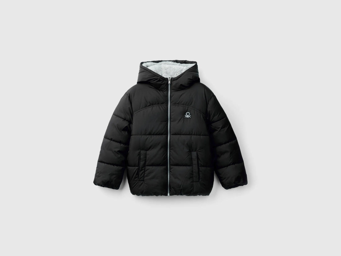 Benetton_Black_Padded Jacket with Teddy Interior_2WU0CN05I_100_01