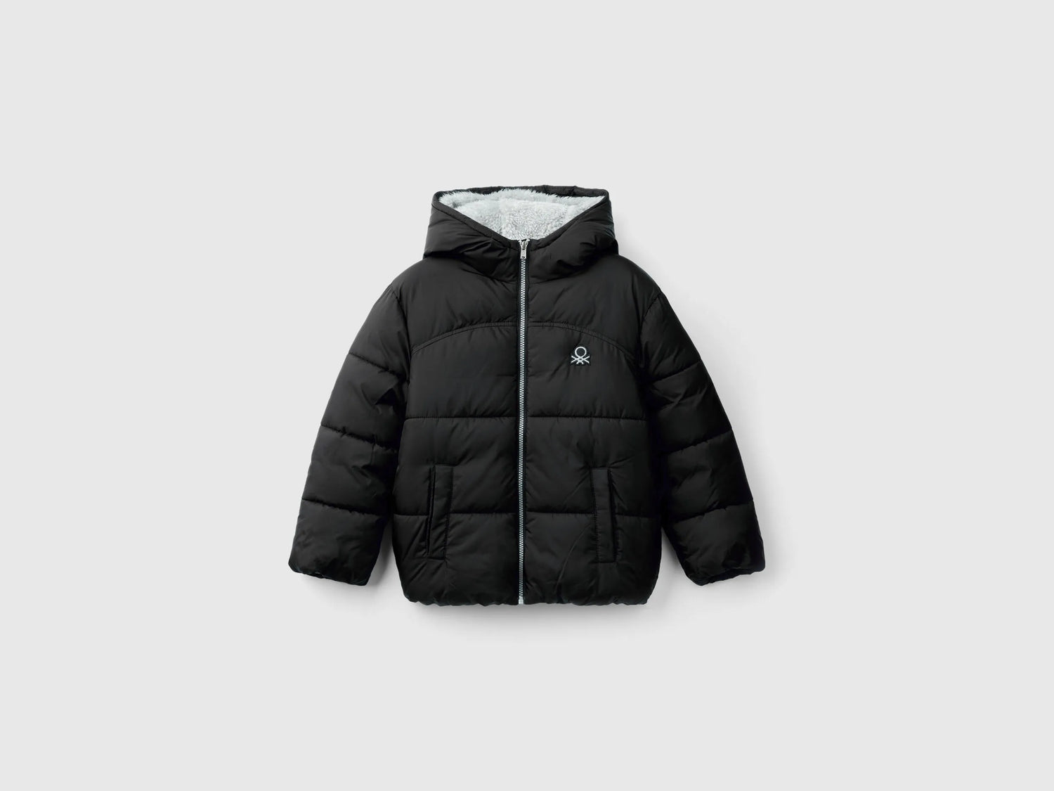 Benetton_Black_Padded Jacket with Teddy Interior_2WU0CN05I_100_01