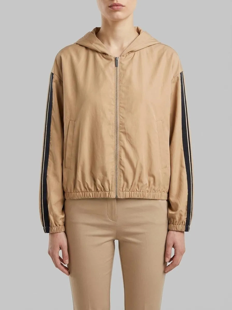 Benetton Camel Women Canvas Jacket with Hood SKU: 2Z0SDN09E_21R Image 00