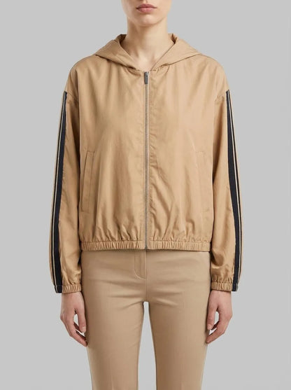 Benetton Camel Women Canvas Jacket with Hood SKU: 2Z0SDN09E_21R Image 00