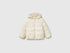 Benetton Creamy White Girls Down Jacket with Floral Embroidery and Hood SKU: 2ZHYGN04U_00V Image 01
