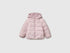 Benetton Pink Girls Down Jacket with Floral Embroidery and Hood SKU: 2ZHYGN04U_197 Image 01