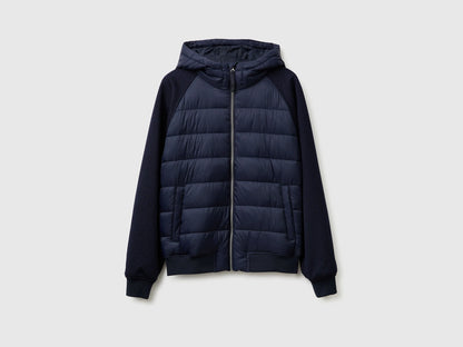 Benetton_Dark Blue_Regular Fit Jacket in Nylon and Knit Fabric_2ZRUUN064_9C1_05