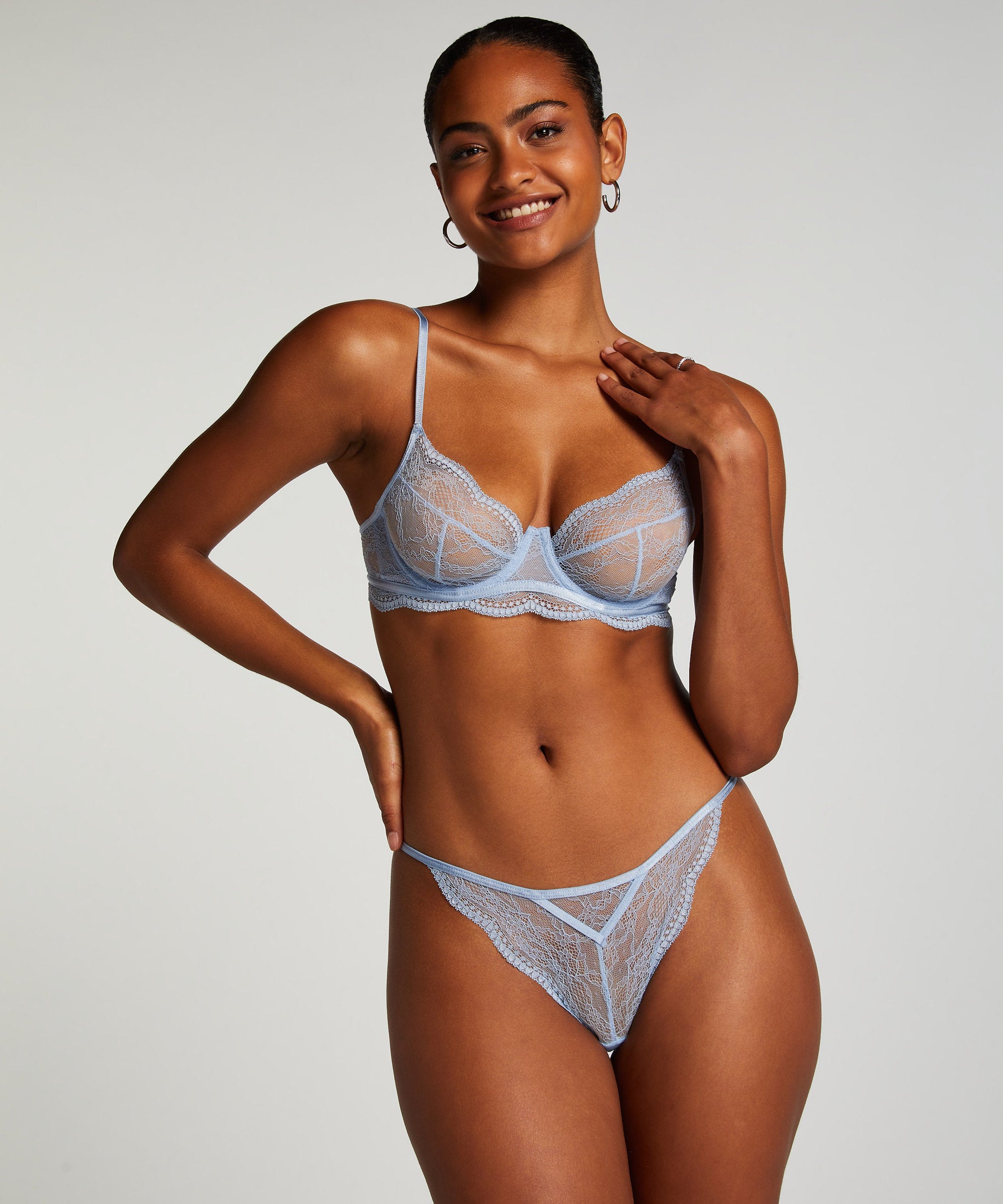 Isabelle Non-Padded Underwired Bra in Different Cup Sizes_300112_Soft Chambray_05