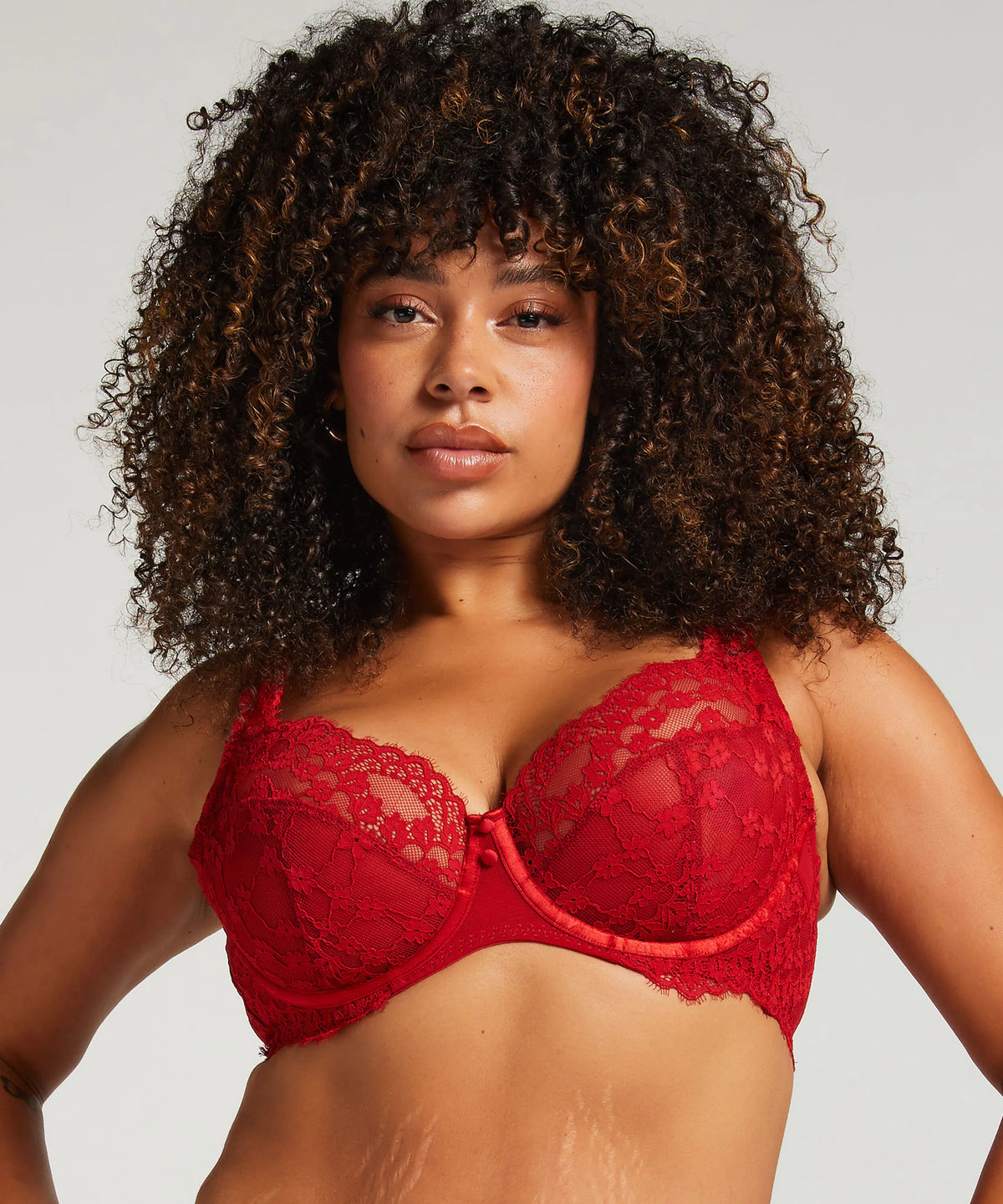 Hunkemoller Chili Pepper Women Daisy Non-Padded Underwired Bra in Different Cup Sizes SKU: 300316_Chili Pepper Image 01