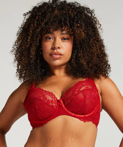 Hunkemoller Chili Pepper Women Daisy Non-Padded Underwired Bra in Different Cup Sizes SKU: 300316_Chili Pepper Image 01