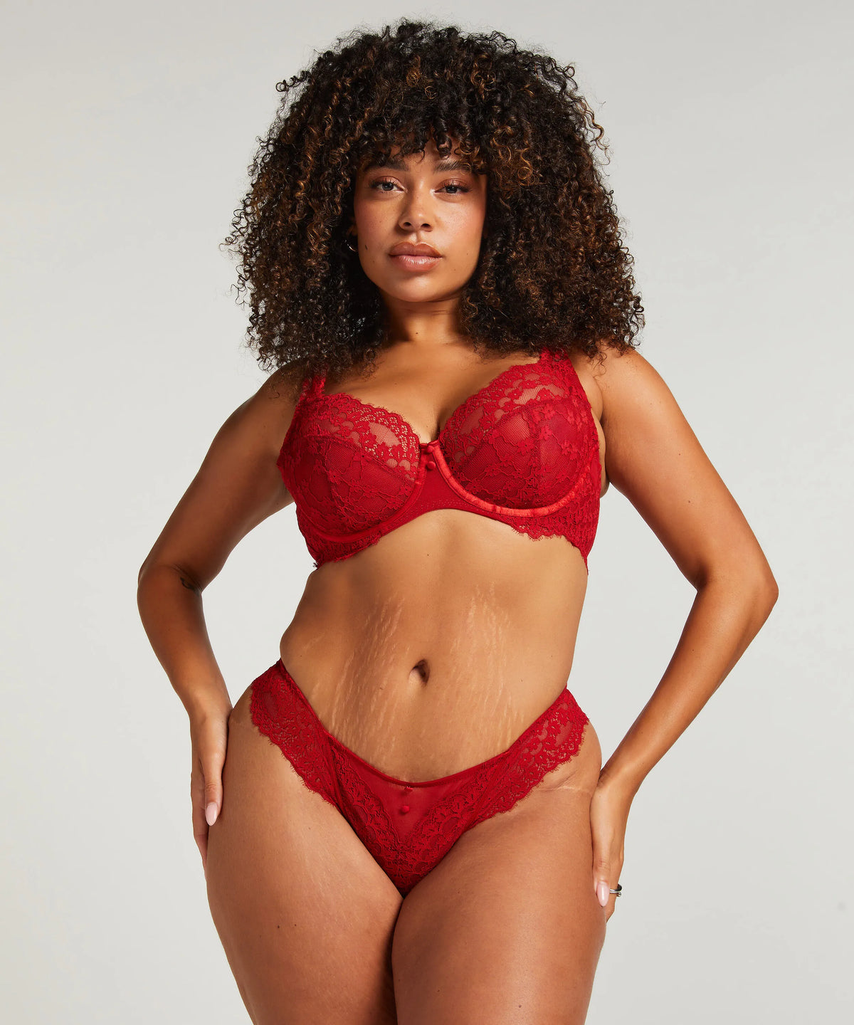 Hunkemoller Chili Pepper Women Daisy Non-Padded Underwired Bra in Different Cup Sizes SKU: 300316_Chili Pepper Image 03