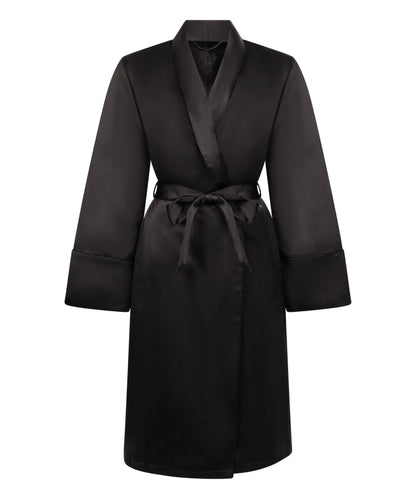Hunkemoller_Black_Satin Fleece Bathrobe_300594_Black_05