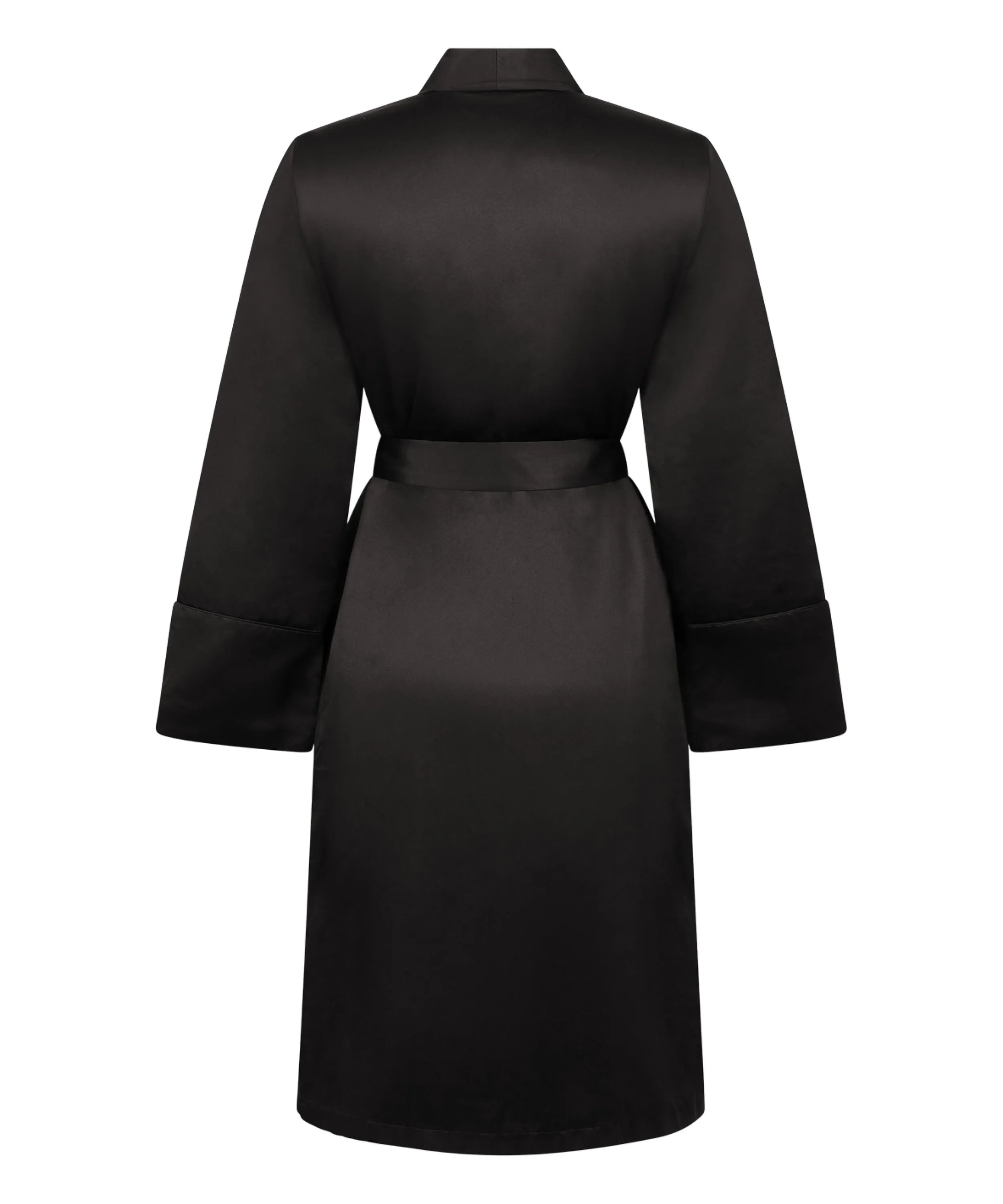 Hunkemoller_Black_Satin Fleece Bathrobe_300594_Black_06