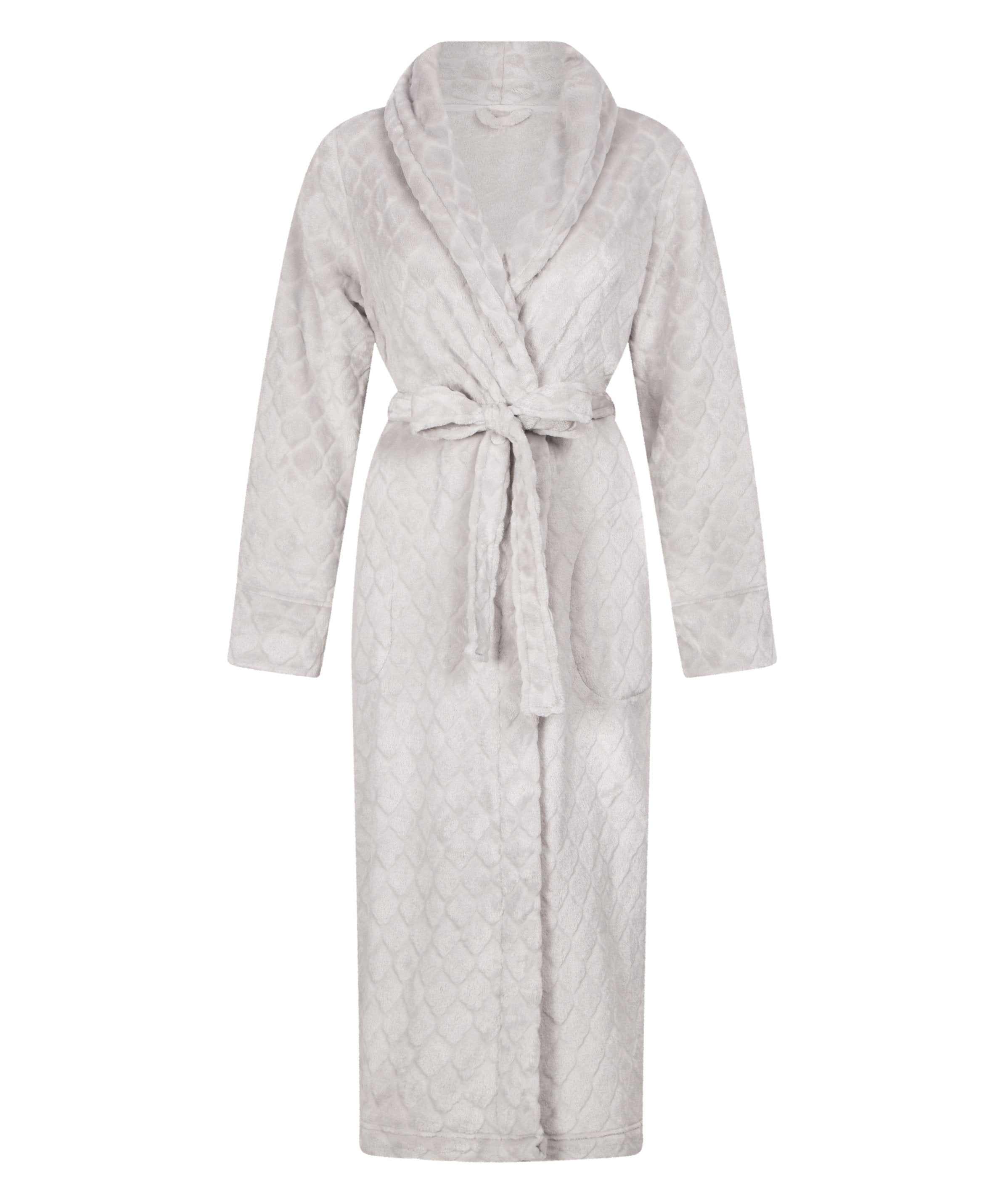 Hunkemoller_Long Fleece Bathrobe - Gray_300620_Gray Violet_04