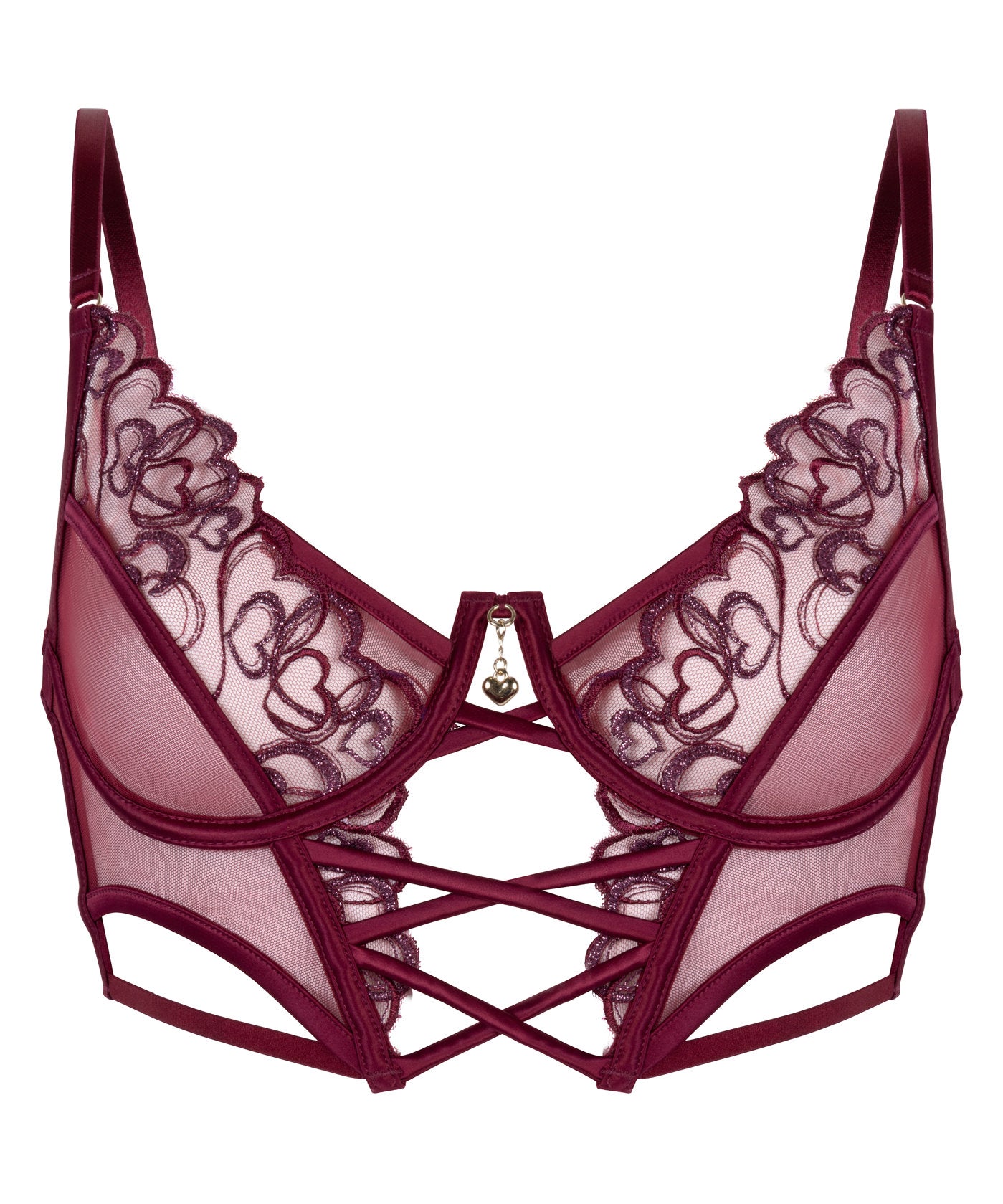 Hunkemoller_Scarlett Non-Padded Underwired Longline Bra in Different Cup Sizes_300939_Beet Red_01