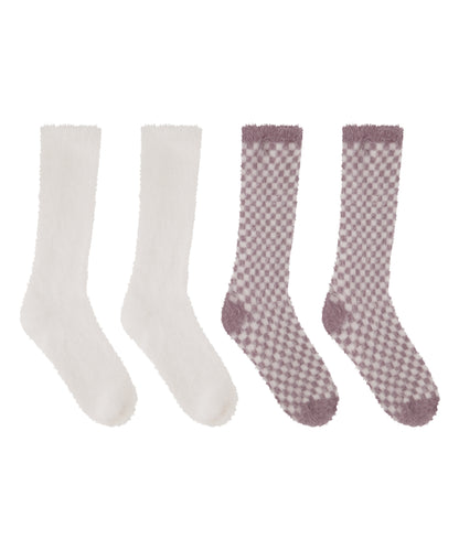 Hunkemoller_2 Pairs of Socks Cosy - Purple_301421_Violet Ice_02