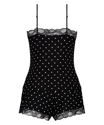 Hunkemoller Black Women Cami Short Pyjama Set SKU: 301486_Black Image 05