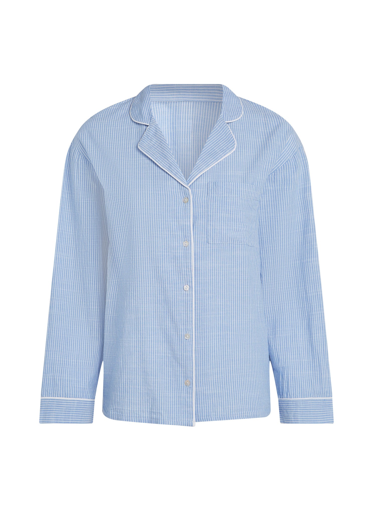 Hunkemoller_Cotton Pyjama Jacket_301491_Hkm Blue_05