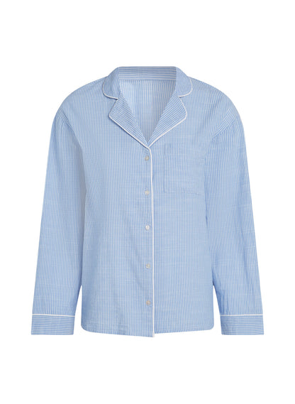 Hunkemoller_Cotton Pyjama Jacket_301491_Hkm Blue_05