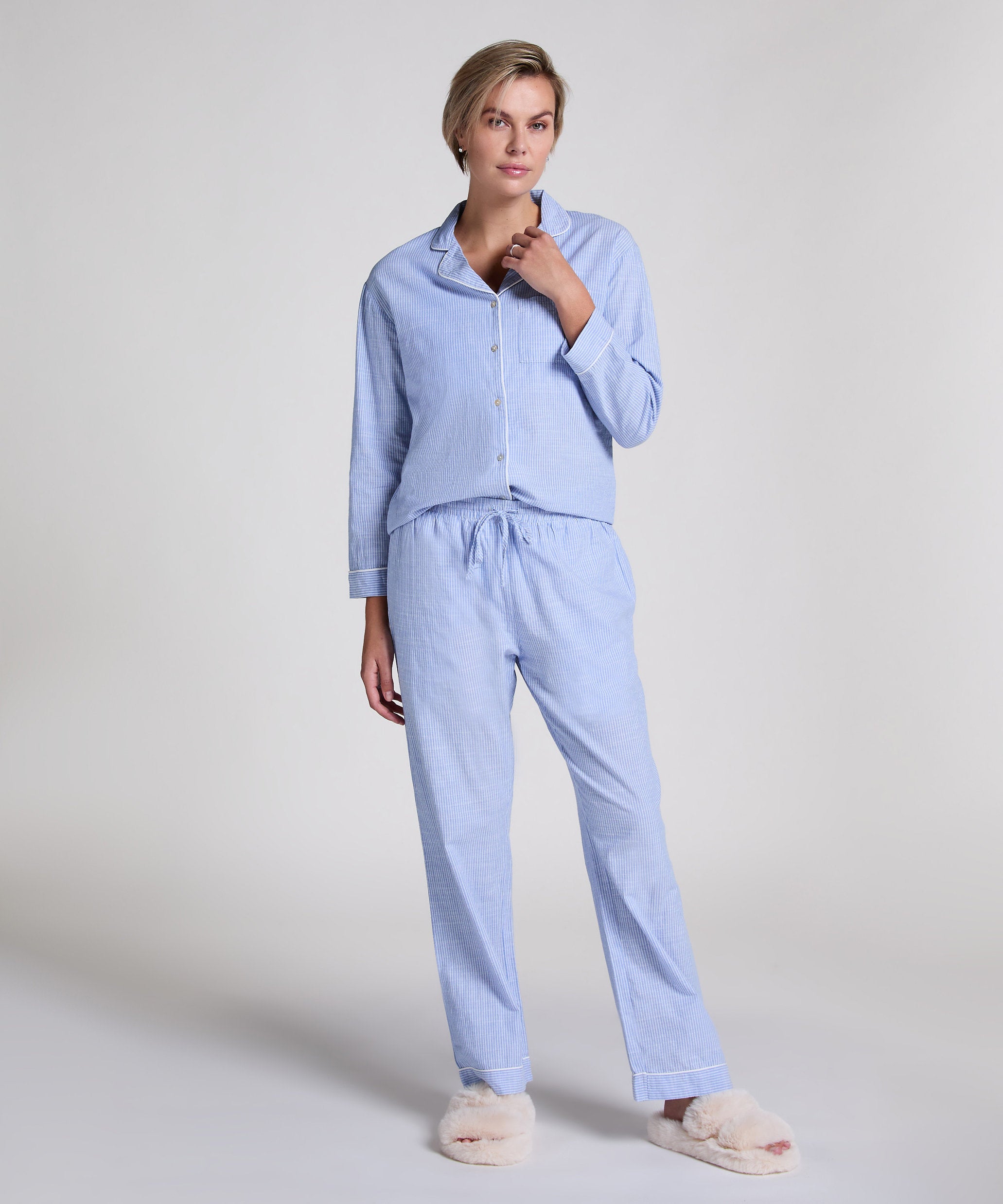 Hunkemoller_Cotton Pyjama Pants_301492_Hkm Blue_01