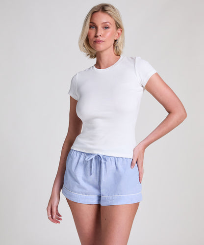 Hunkemoller_Ribbed Crew Neck Short-Sleeved Pyjama Top_301507_Off White_03