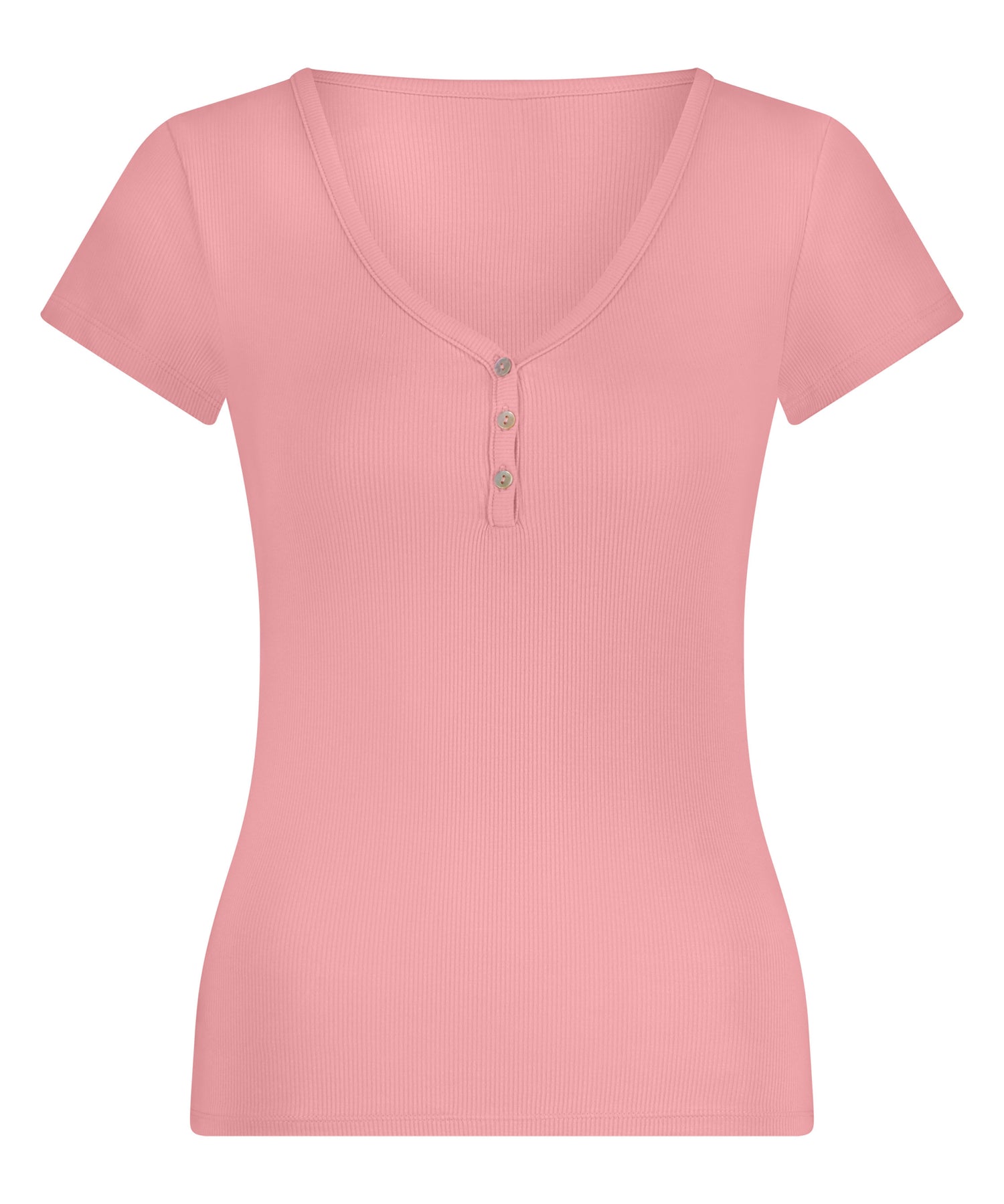 Hunkemoller_Henley Short Sleeved Pyjama Top_301512_Bridal Rose_05