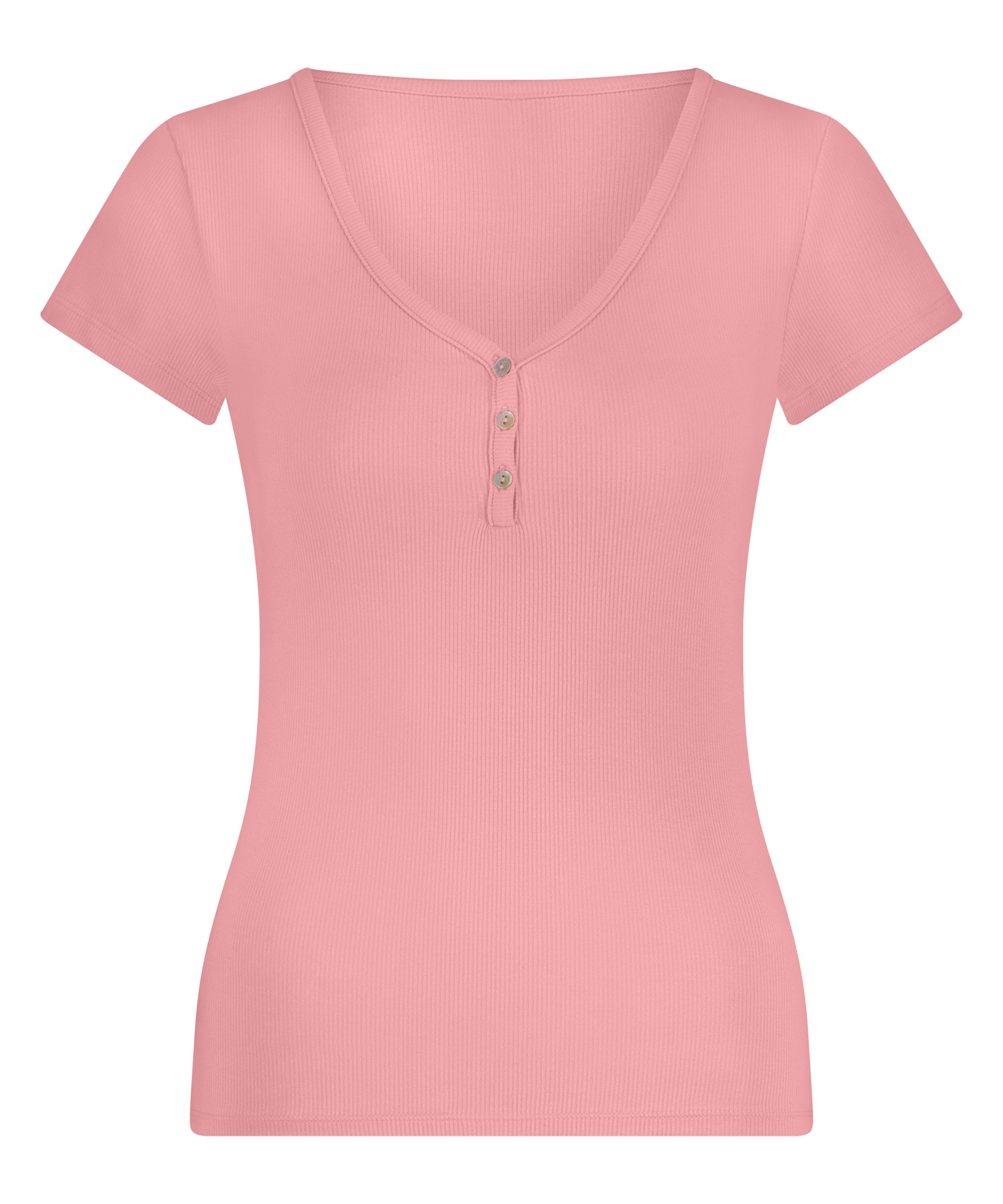 Hunkemoller_Henley Short Sleeved Pyjama Top_301512_Bridal Rose_05