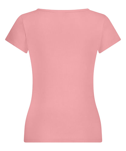 Hunkemoller_Henley Short Sleeved Pyjama Top_301512_Bridal Rose_06