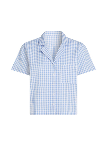 Hunkemoller_Seersucker Short-Sleeved Jacket_301514_Hkm Blue_05