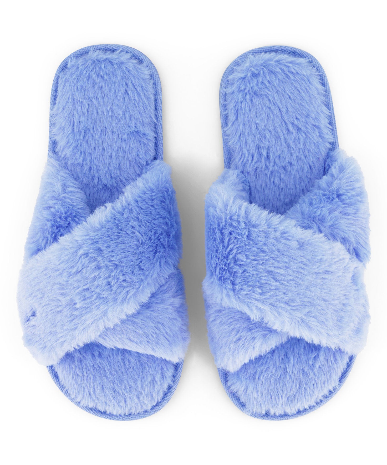 Hunkemoller_Crossed Fake Fur Slippers - Blue_301566_Serenity_02