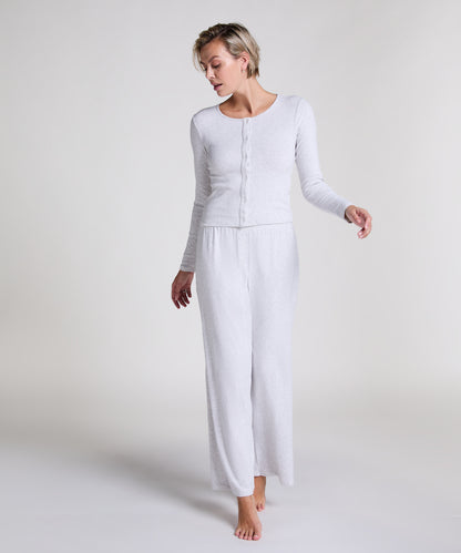 Hunkemoller_White Grey Melee_Pointelle Pyjama Pants_301669_White Grey Melee_01