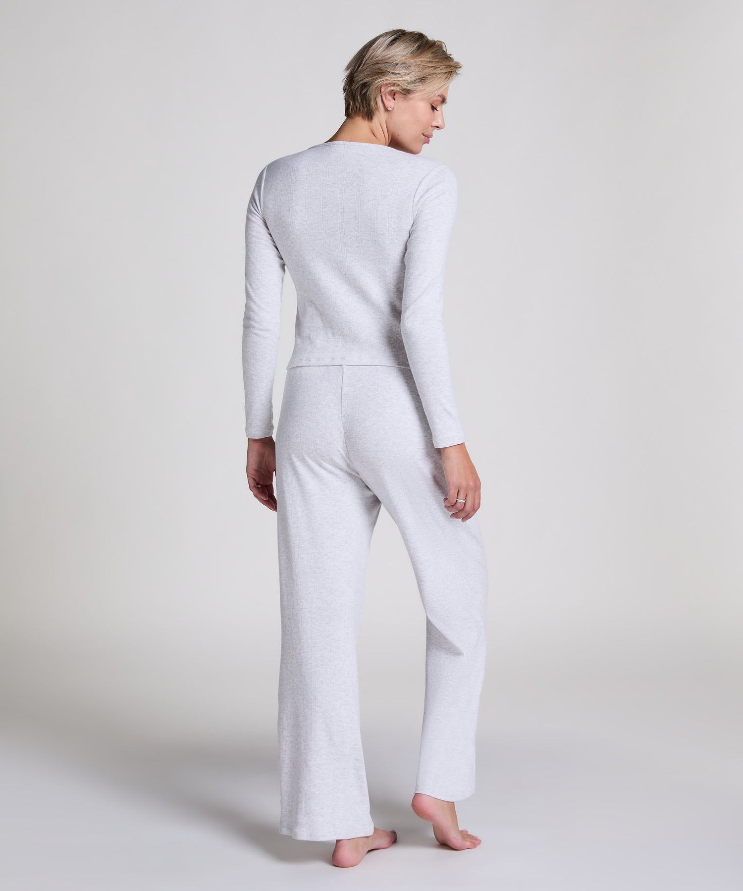 Hunkemoller_White Grey Melee_Pointelle Pyjama Pants_301669_White Grey Melee_03