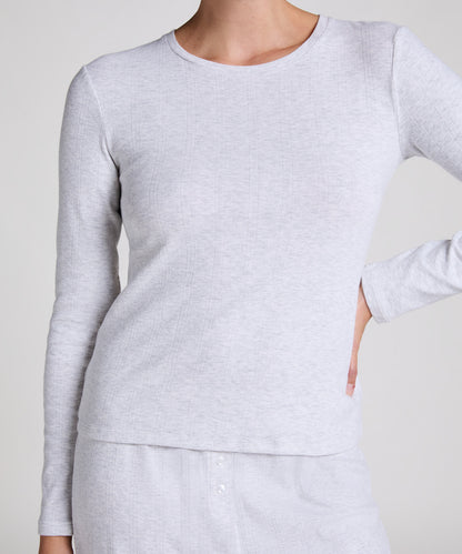 Hunkemoller_White Grey Melee_Pyjama top Pointelle_301775_White Grey Melee_02