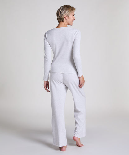 Hunkemoller_White Grey Melee_Pyjama top Pointelle_301775_White Grey Melee_04