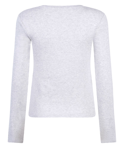 Hunkemoller_White Grey Melee_Pyjama top Pointelle_301775_White Grey Melee_06