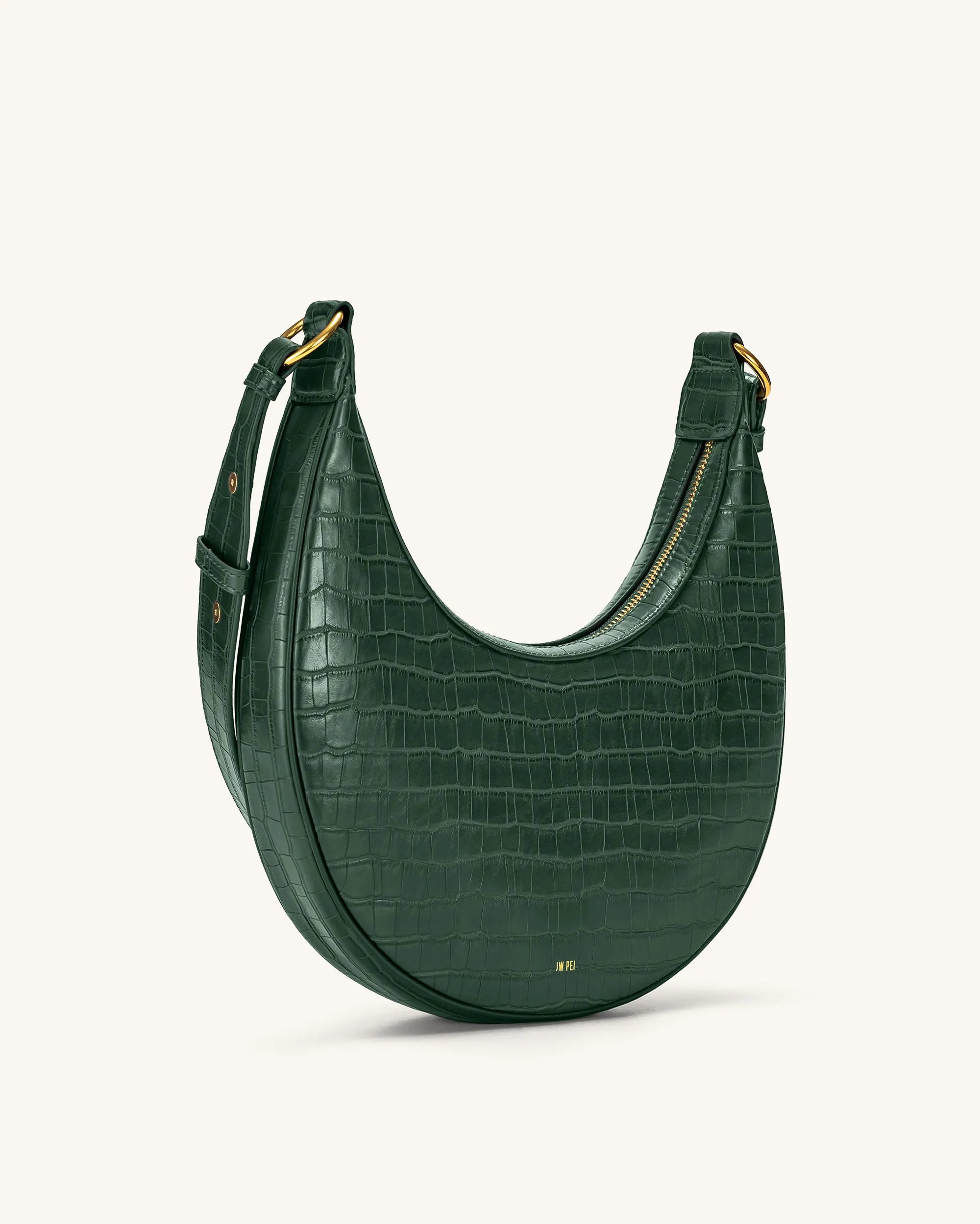 JW PEI_Dark Green Croc_Carly Saddle Bags_302-7_Dark Green Croc_02