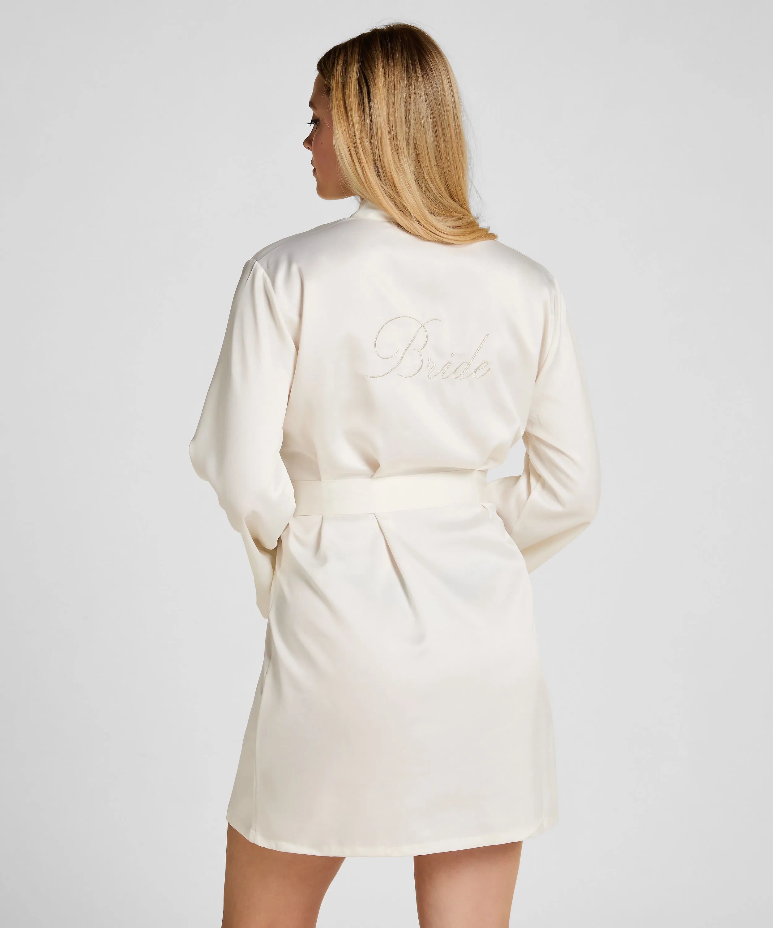 Hunkemoller White Women Kimono Bridal Satin SKU: 302071_White Image 01