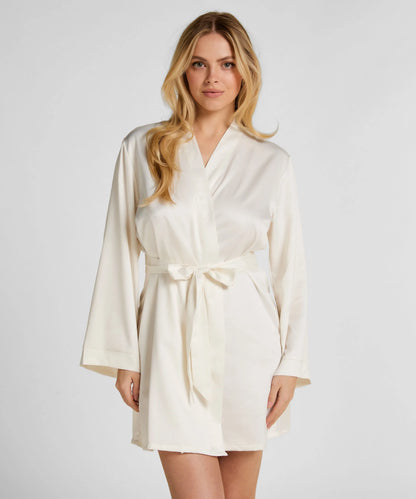 Hunkemoller White Women Kimono Bridal Satin SKU: 302071_White Image 02
