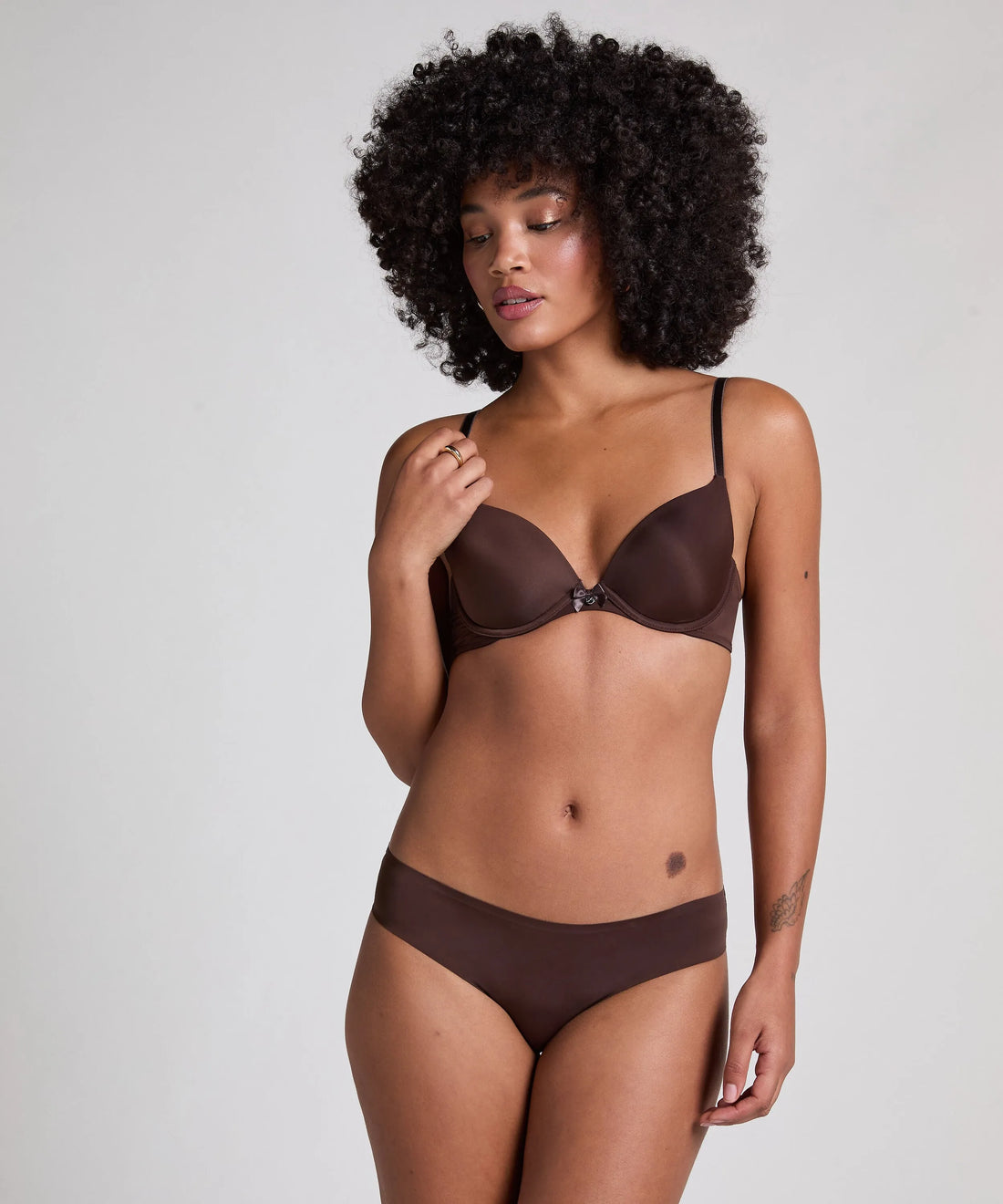 Hunkemoller Brown Women Invisible Brazilian SKU: 302173_Brown Image 01