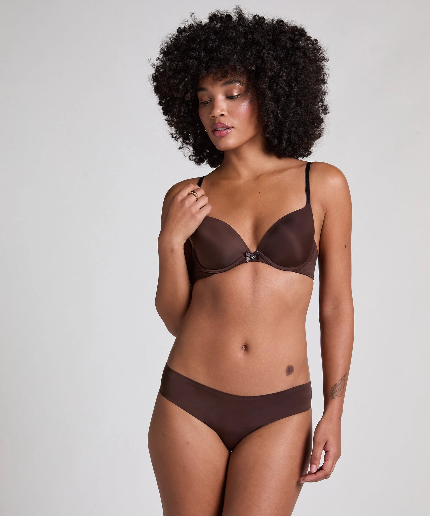 Hunkemoller Brown Women Invisible Brazilian SKU: 302173_Brown Image 01
