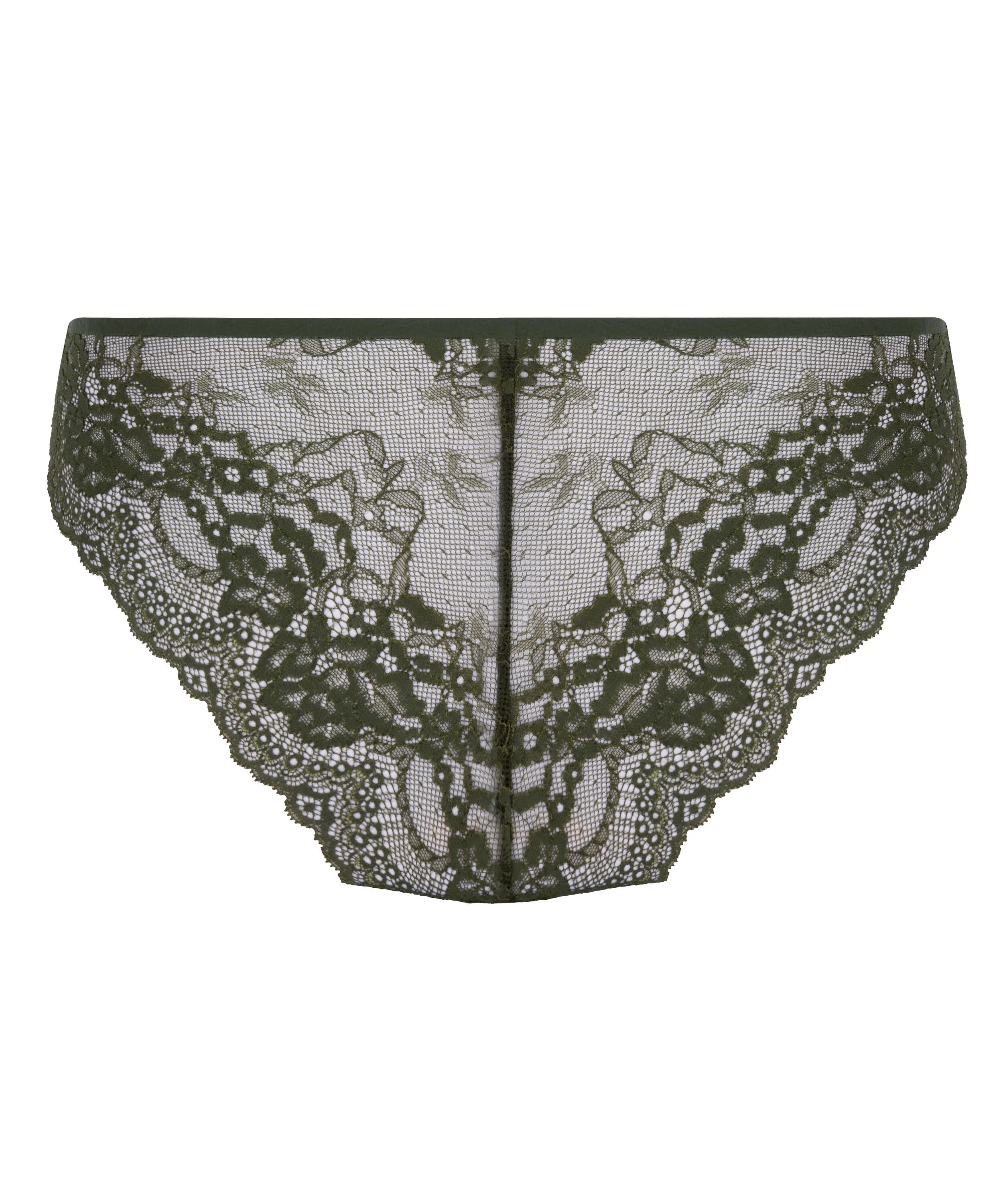 Hunkemoller Green Women Invisible Lace Back Brazilian SKU: 302290_Green Image 05