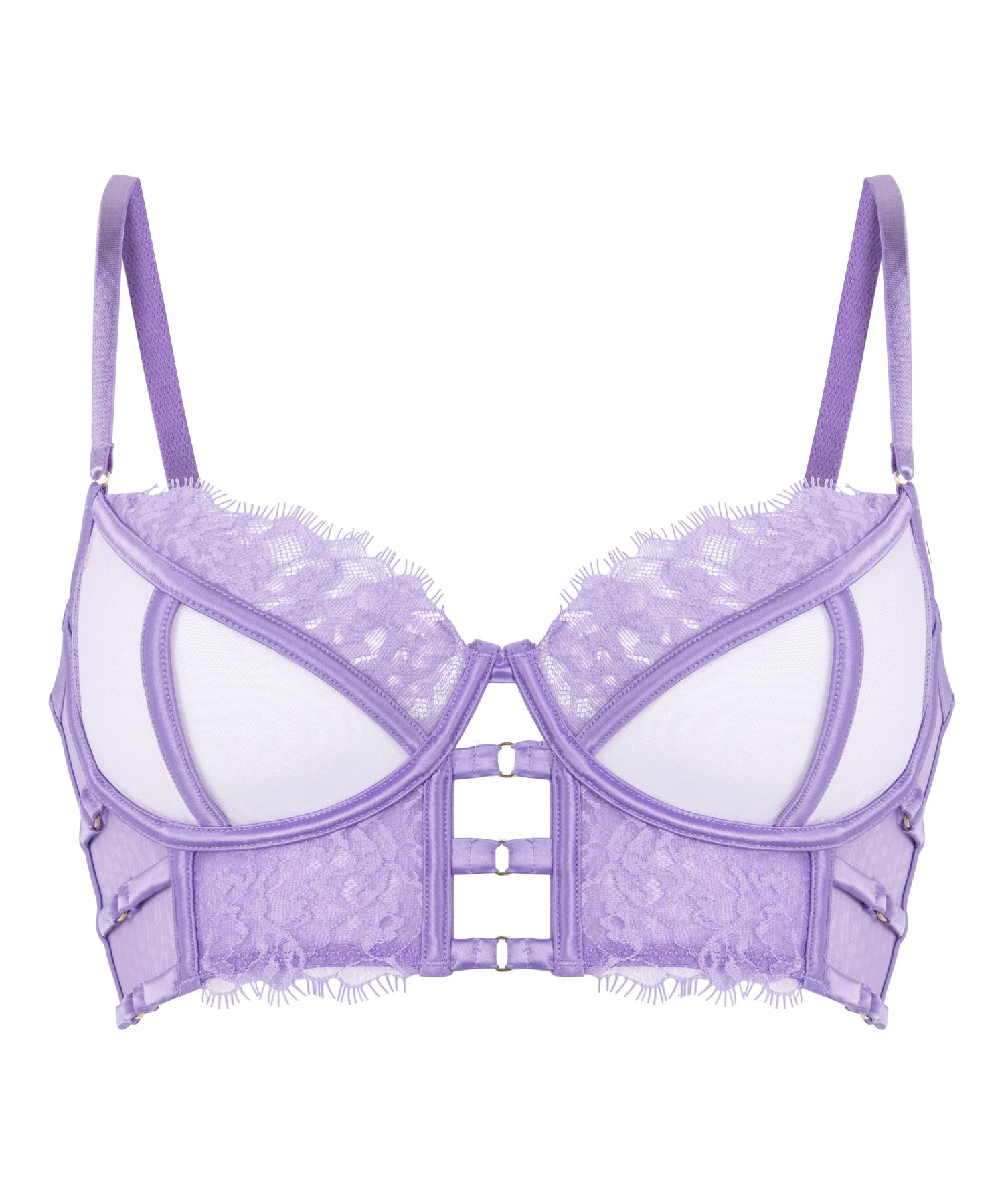 Hunkemoller_Purple_Nienke Non-Padded Underwired Longline Bra in Different Cup Sizes_302369_Bougainvillea_08