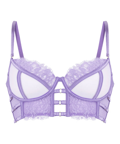 Hunkemoller_Purple_Nienke Non-Padded Underwired Longline Bra in Different Cup Sizes_302369_Bougainvillea_08
