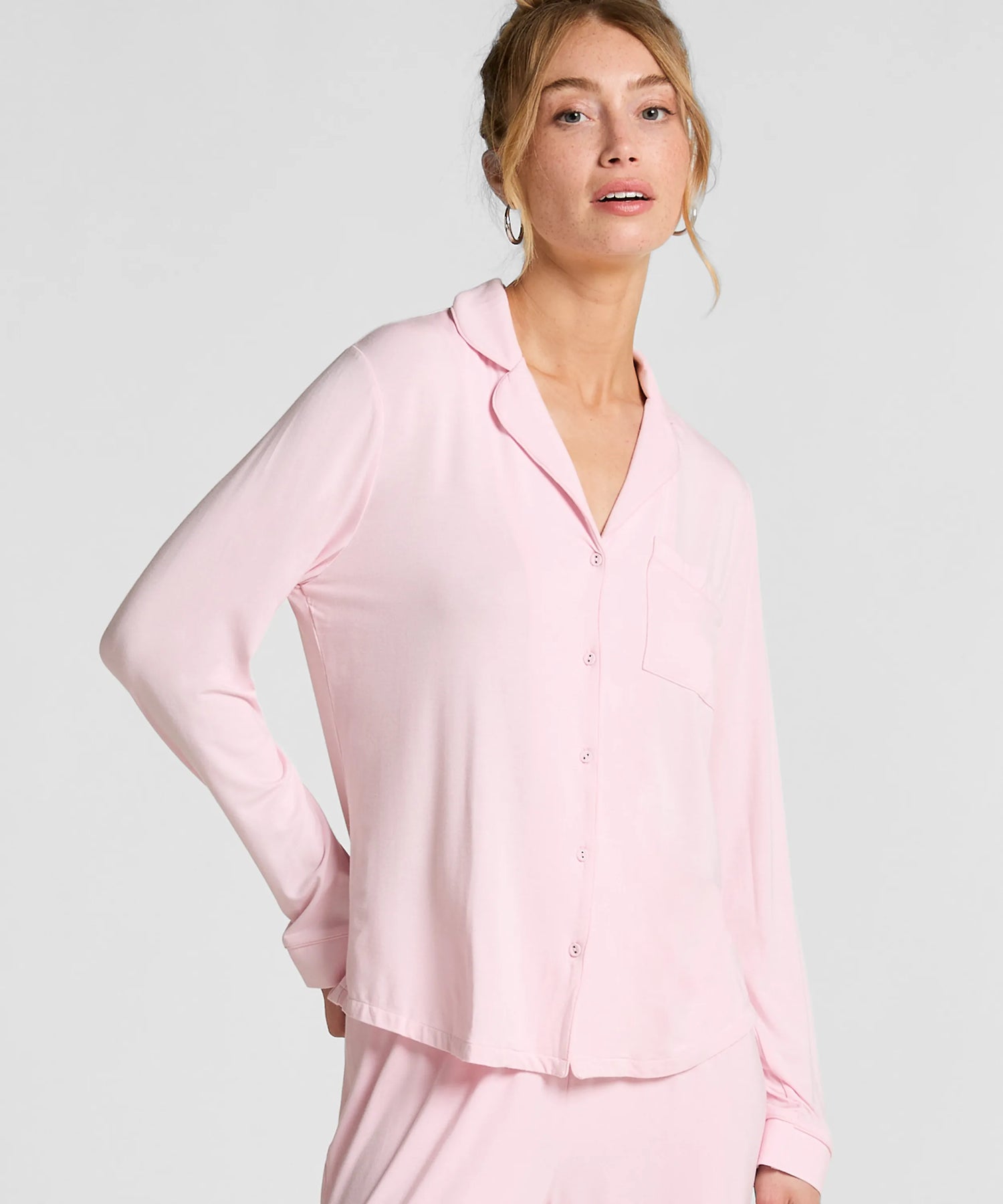 Hunkemoller_Pink_Essential Jersey Long-Sleeved Jacket_302651_Pink_01