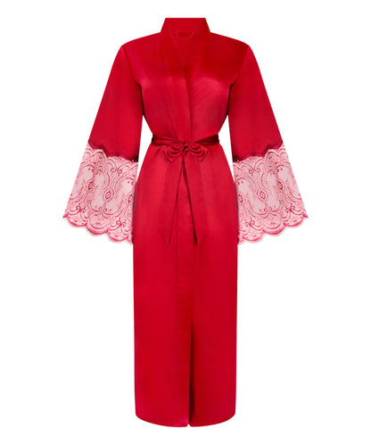 Hunkemoller_Red_Kimono Long Satin Lace_302694_Chili Pepper_04