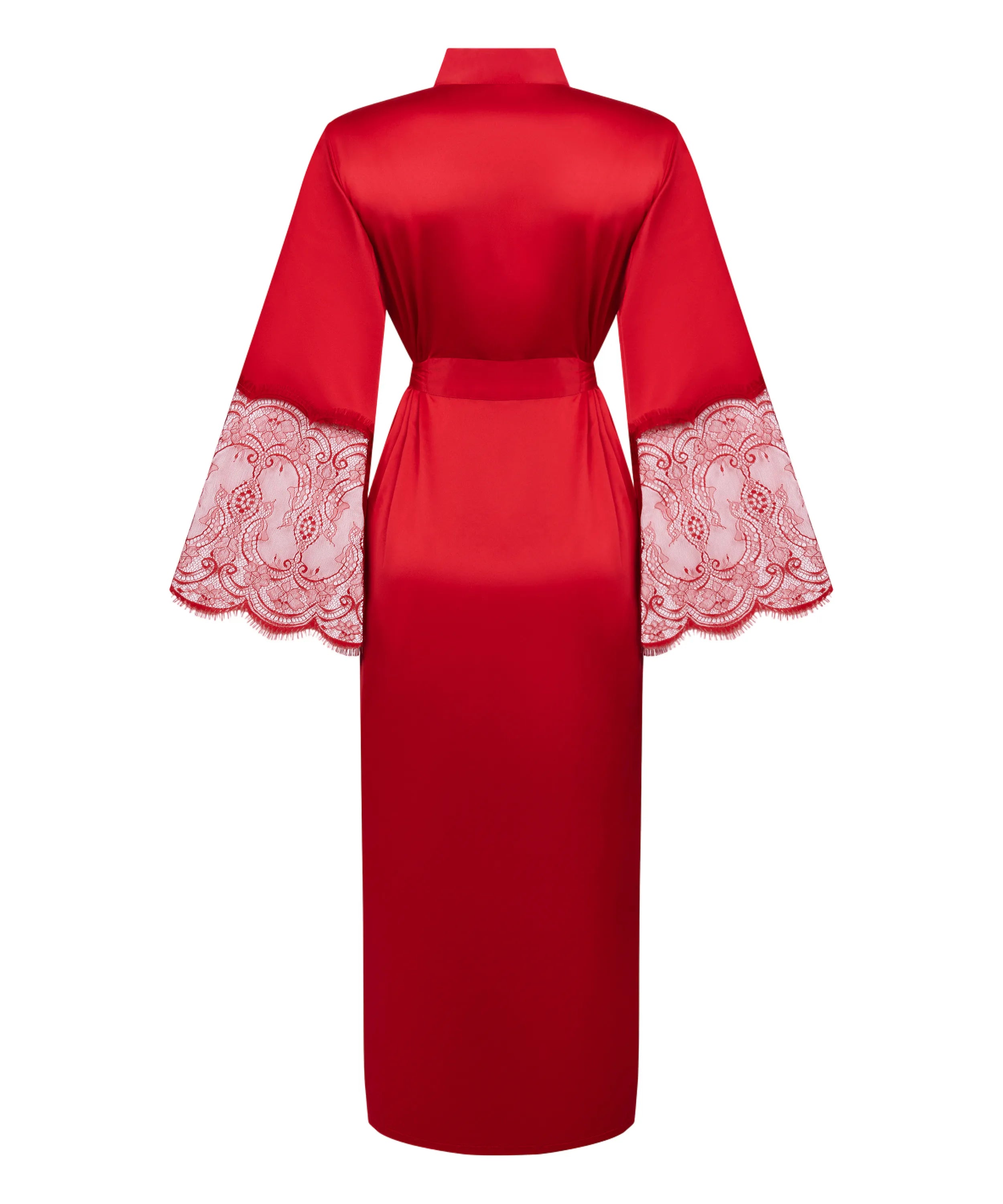 Hunkemoller_Red_Kimono Long Satin Lace_302694_Chili Pepper_05