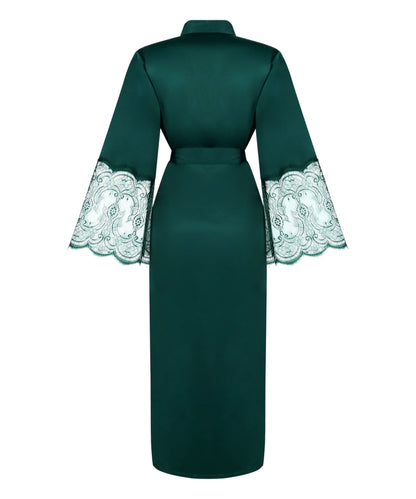 Hunkemoller_Green_Kimono Long Satin Lace_302695_Ponderosa Pine_05