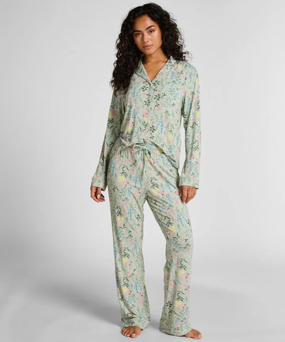 Hunkemoller_Green_Pyjama Jacket Jersey_302700_HKM Green_01