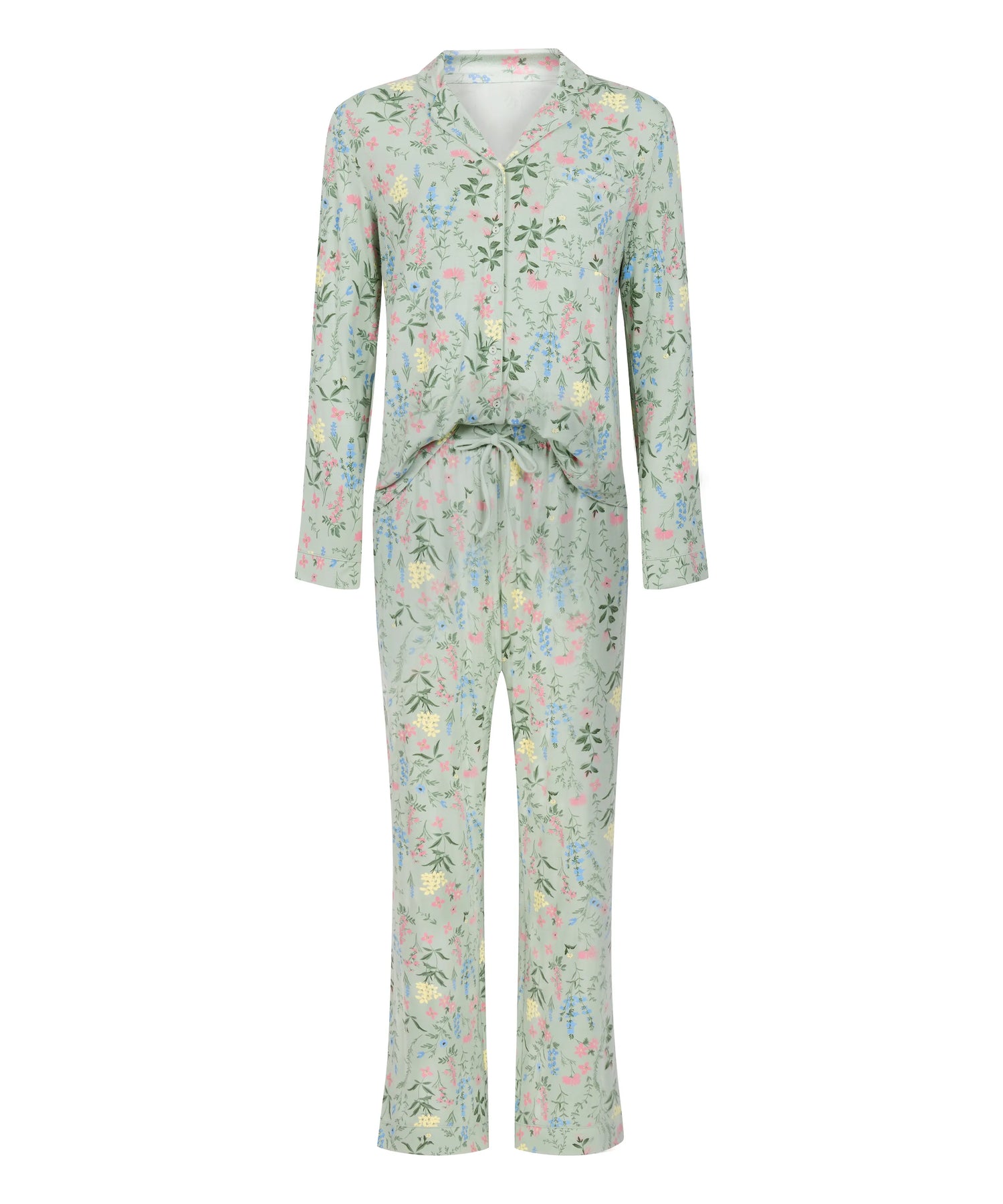 Hunkemoller_Green_Pyjama Jacket Jersey_302700_HKM Green_04