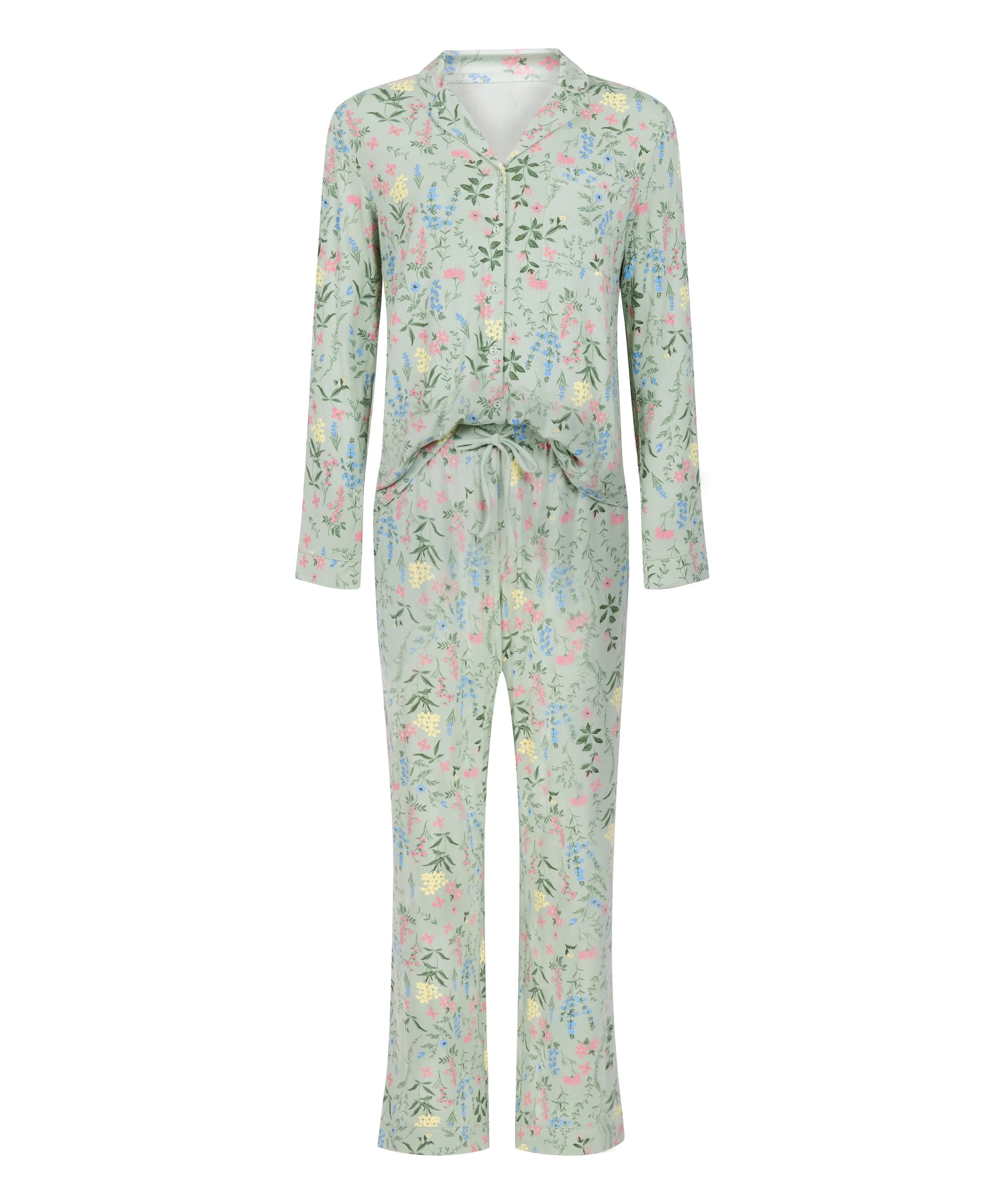 Hunkemoller_Green_Pyjama Jacket Jersey_302700_HKM Green_04